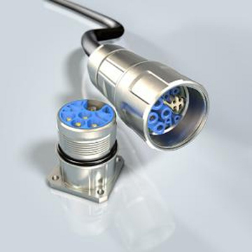 Hybrid connector with 12 contacs for harsh environments