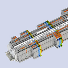 Rail-mounted terminal blocks